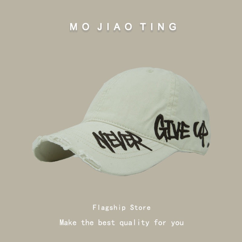 Casquette vintage "Never give up !"