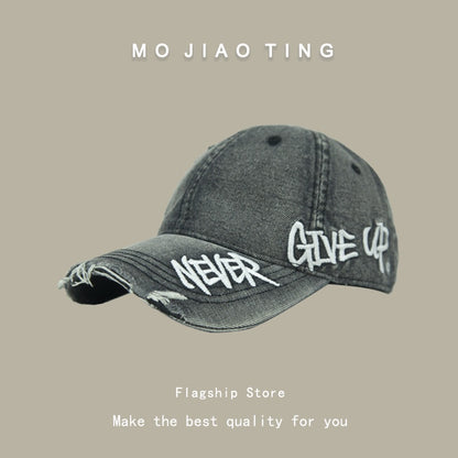 Casquette vintage "Never give up !"