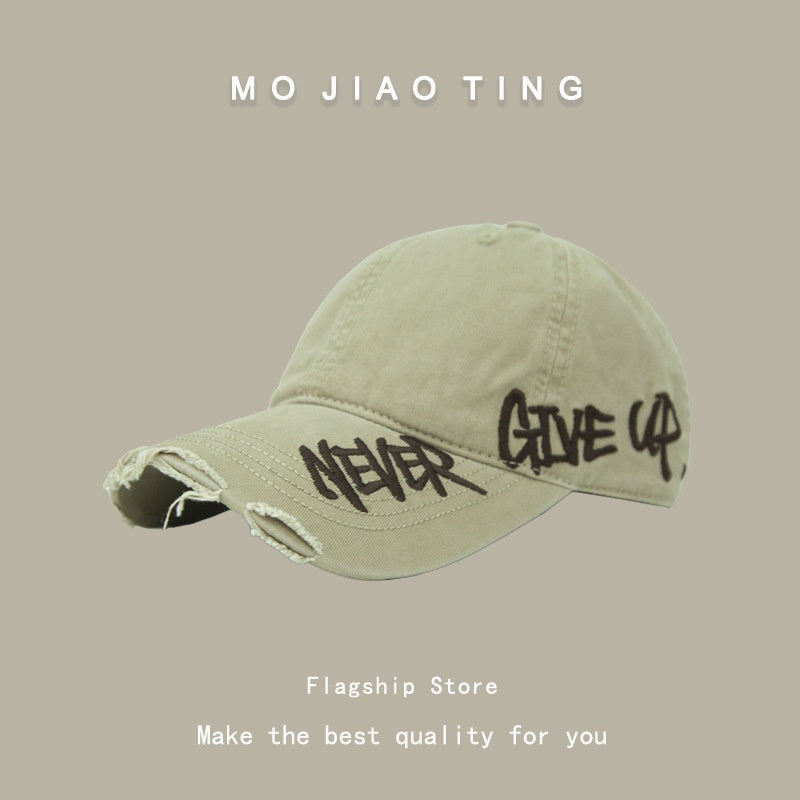 Casquette vintage "Never give up !"